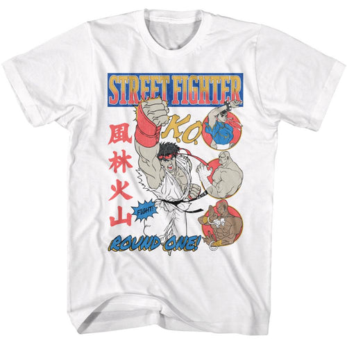 Street Fighter Round One Comic Wo White Adult Short-Sleeve T-Shirt