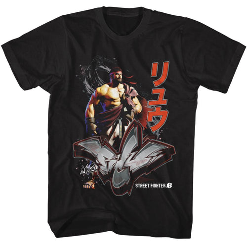 Street Fighter Ryu Graffiti Adult Short-Sleeve T-Shirt