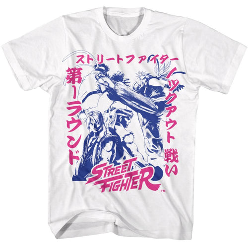 Street Fighter Two Tone Japanese Graphics Adult Short-Sleeve T-Shirt