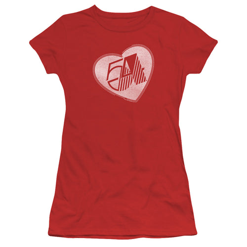 Studio 54 I Heart Studio 54 Junior's 30/1 100% Cotton Cap-Sleeve Sheer T-Shirt