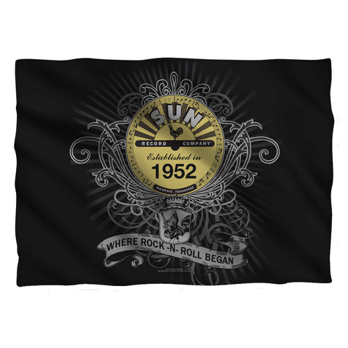 Sun Records Rockin Scrolls (Front/Back Print) 100% Polyester Pillow Case (Pillow Not Included)