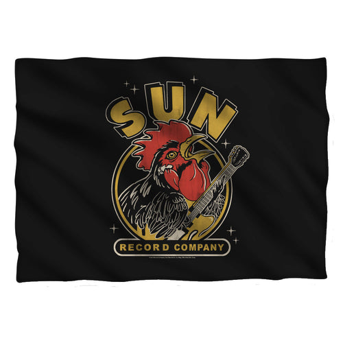 Sun Records Rocking Rooster (Front/Back Print) 100% Polyester Pillow Case (Pillow Not Included)