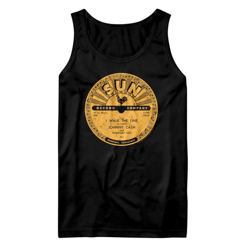 Sun Records I Walk The Line Johnny Cash Adult Tank T-Shirt