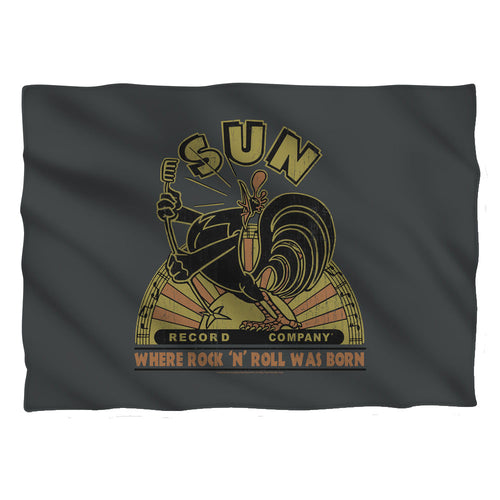 Sun Records Sun Rooster (Front/Back Print) 100% Polyester Pillow Case (Pillow Not Included)