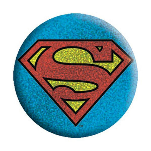 Superman Glitter Logo Button