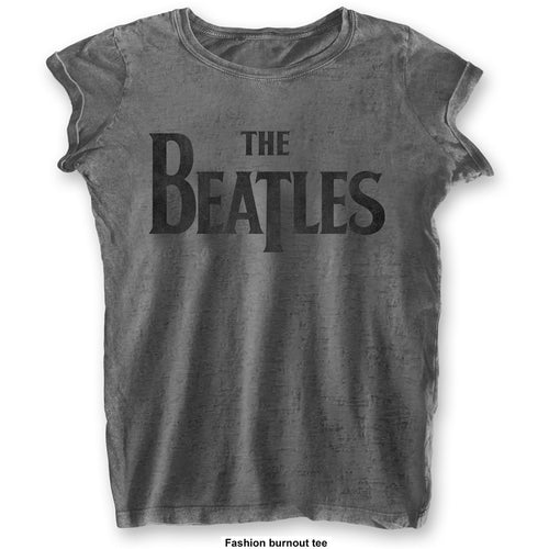 The Beatles Drop T Logo Ladies Burn Out T-Shirt