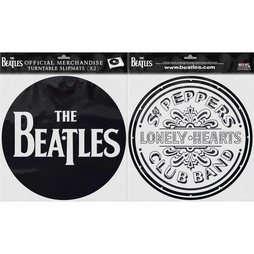 The Beatles Drop T Logo & Sgt Pepper Drum Turntable Slipmat Set
