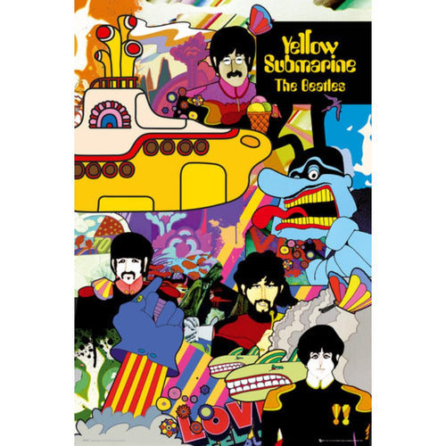 The Beatles Yellow Submarine Collage Poster - 24 In x 36 In Posters & Prints