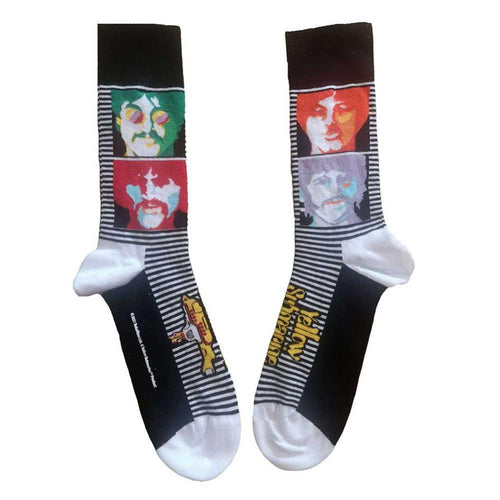 The Beatles Yellow Submarine Sea of Science Faces Colour Unisex Ankle Socks