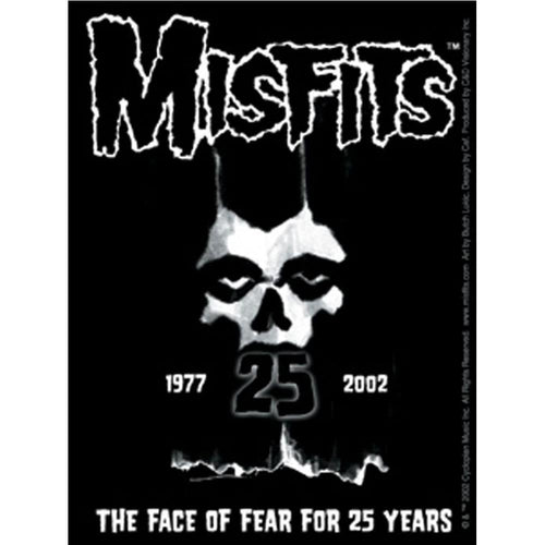 The Misfits 25 Year Skull Of Fear Sticker