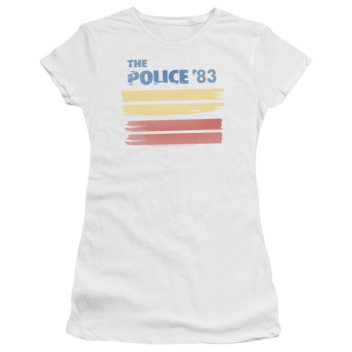 The Police Special Order 83 Junior's 30/1 100% Cotton Cap-Sleeve Sheer T-Shirt
