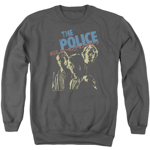 The Police Special Order Japanese Poster Men's Crewneck 50% Cotton 50% Poly Long-Sleeve Sweatshirt