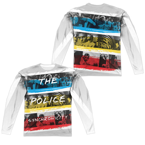The Police Synchronicity (Front/Back Print) Men's Regular Fit 100% Polyester Long-Sleeve T-Shirt