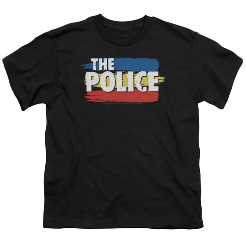 The Police Three Stripes Logo Youth 18/1 100% Cotton Short-Sleeve T-Shirt