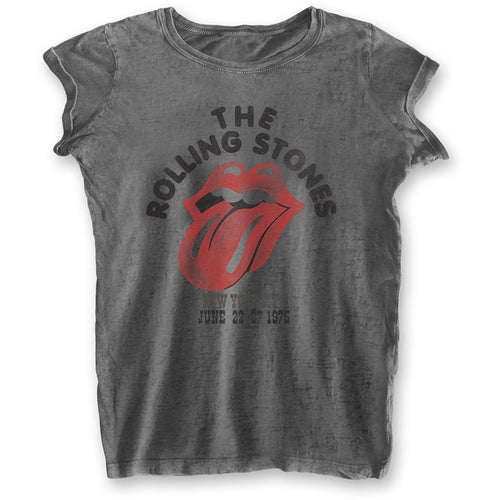 The Rolling Stones New York City 75 Ladies Burn Out T-Shirt - Special Order