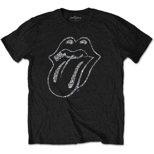 The Rolling Stones Tongue Unisex Diamante T-Shirt - Special Order