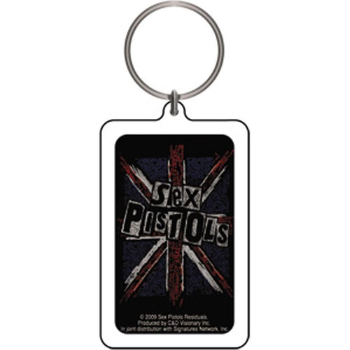 Sex Pistols Cross Lucite Keychain