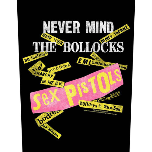 The Sex Pistols Never Mind the Bollocks Album Tracks Black Back Patch