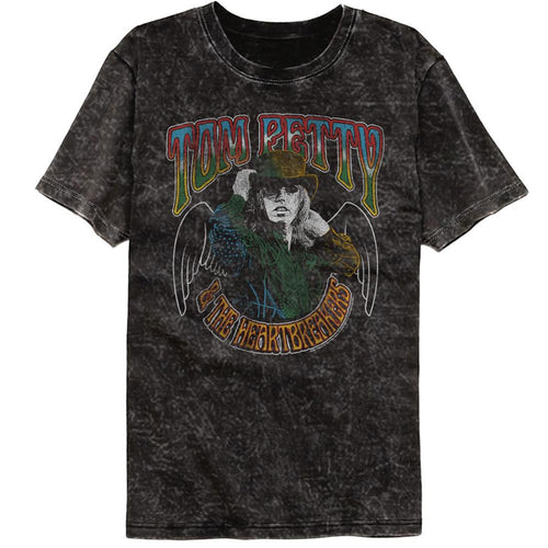 Tom Petty With Wings Adult Short-Sleeve Mineral Wash T-Shirt