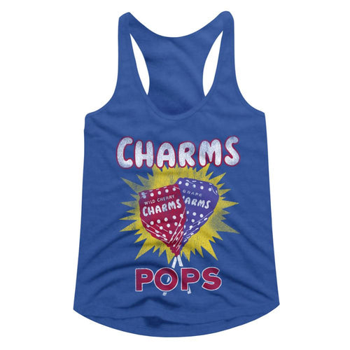 Tootsie Roll Charms Pops Ladies Slimfit Racerback T-Shirt