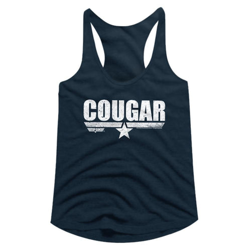 Top Gun Special Order Cougar Ladies Slimfit Racerback Tank T-Shirt