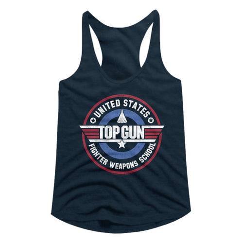 Top Gun Special Order Weapons School Ladies Slimfit Racerback Tank T-Shirt