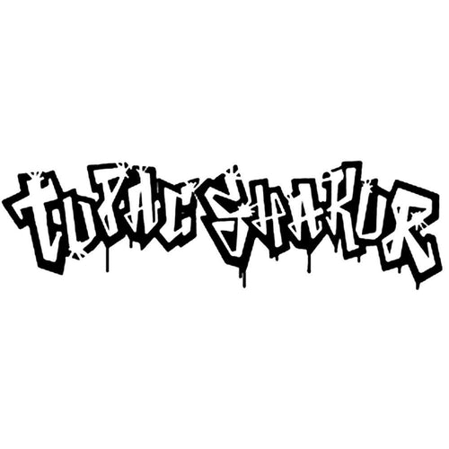 Tupac Grafitti Logo Rub-On Sticker - Black