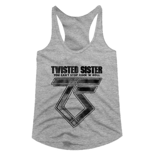 Twisted Sister Special Order Cant Stop Rocknroll Ladies Slimfit Racerback Tank T-Shirt