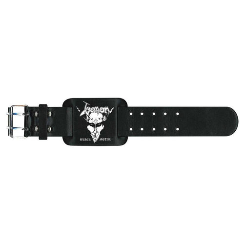 Venom Black Metal Leather Wrist Strap