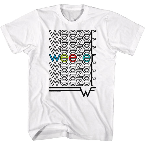 Weezer Special Order Weezer Repeat Colors Adult Short-Sleeve T-Shirt