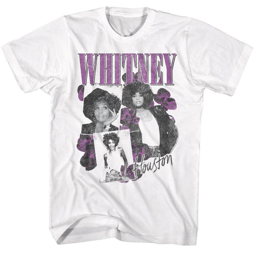 Whitney Houston Orchid Collage Adult Short-Sleeve T-Shirt