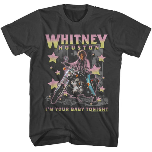 Whitney Houston Whitney Houston Motorcycle Stars Adult Short-Sleeve T-Shirt