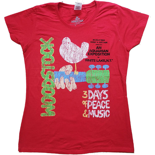 Woodstock Vintage Classic Poster Ladies T-Shirt