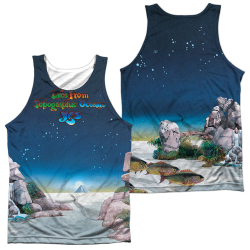 Yes Special Order Topographic Oceans (Front/Back Print) Men's Regular Fit 100% Polyester Tank Top